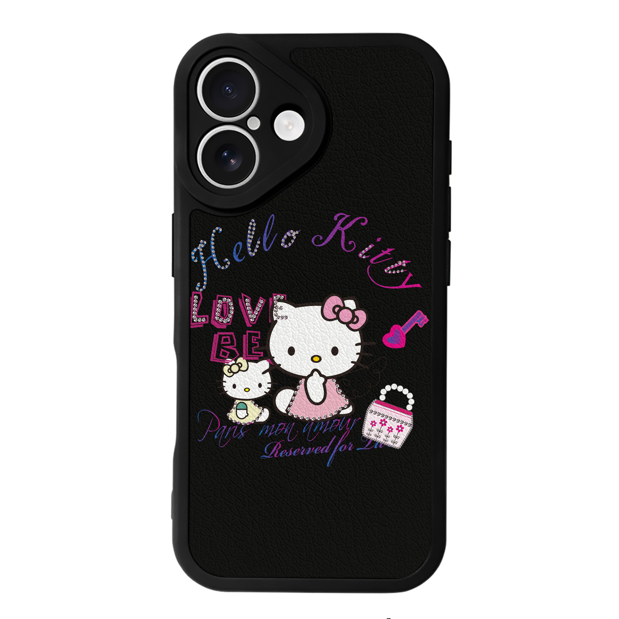 （画像用） Hello Kitty ハローキティ 【iPhone 16シリーズ対応】シリコンスマホケース（レザー調） 材質：シリコン